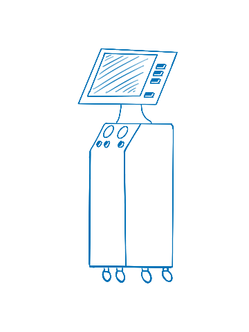 Blue health scanner illustration