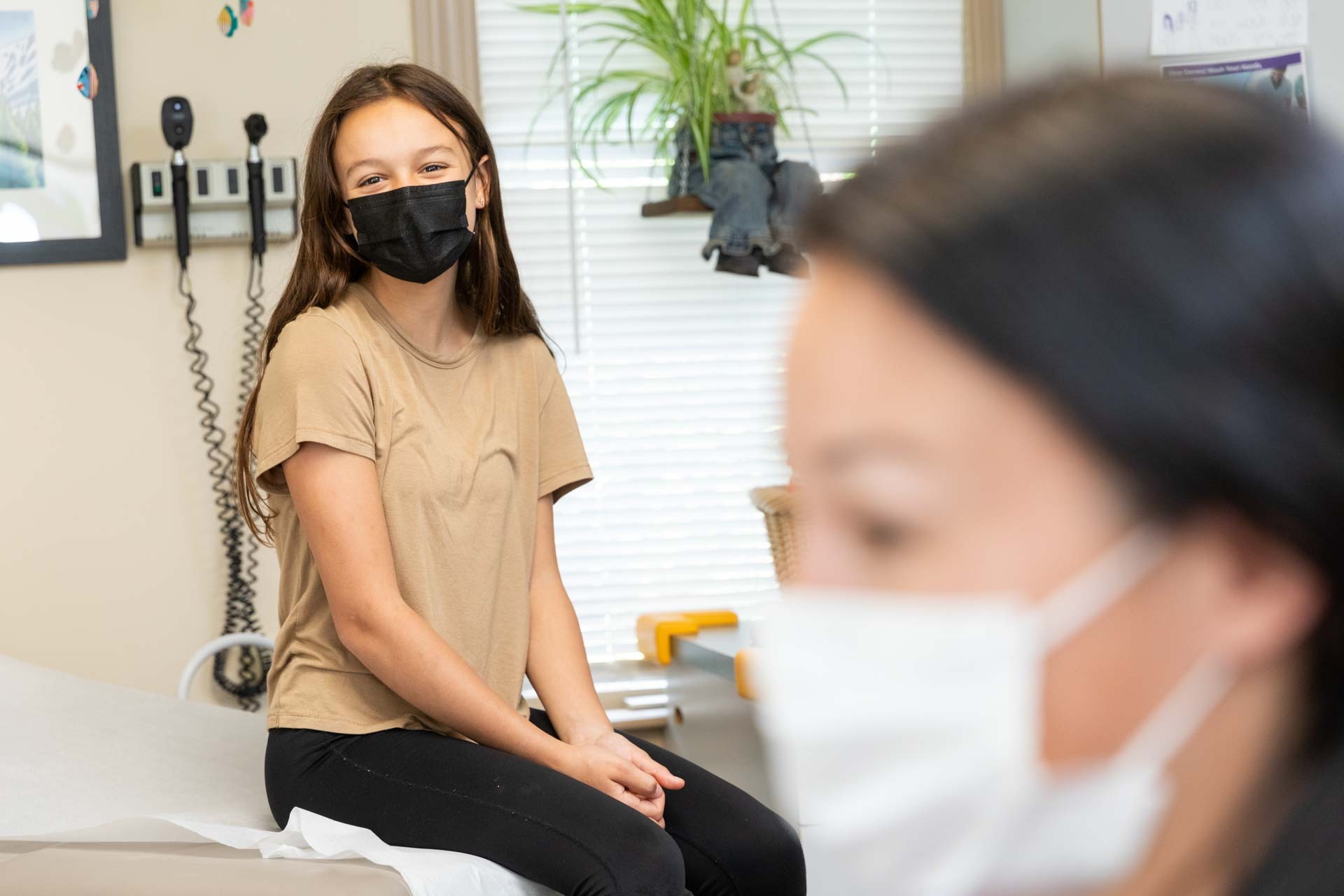 Patient smiles at provider