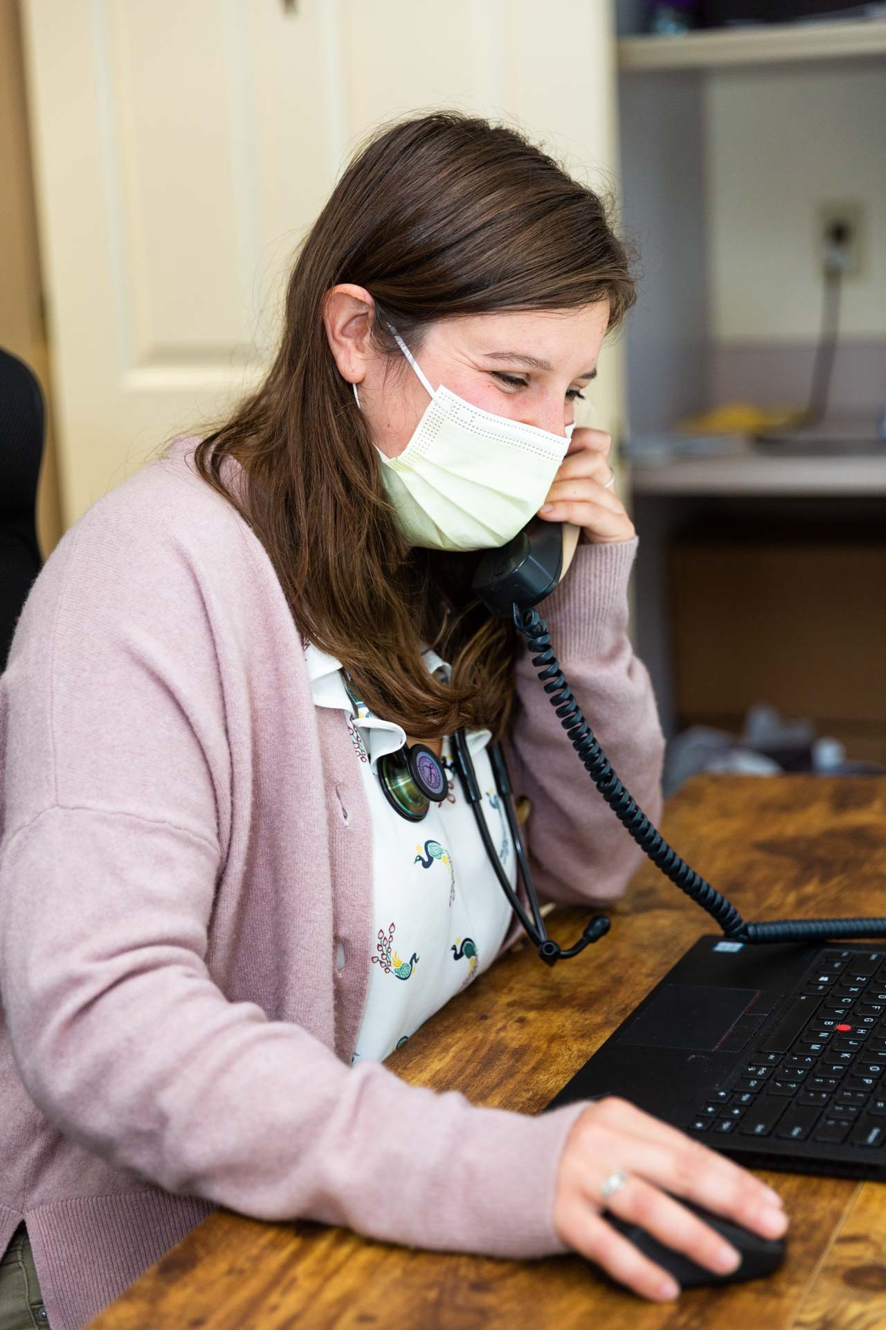 Medical Professional talking on the phone